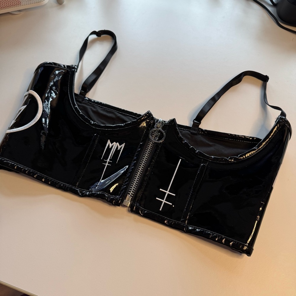Dolls Kill x Marilyn Manson Patent Faux Leather Underbust